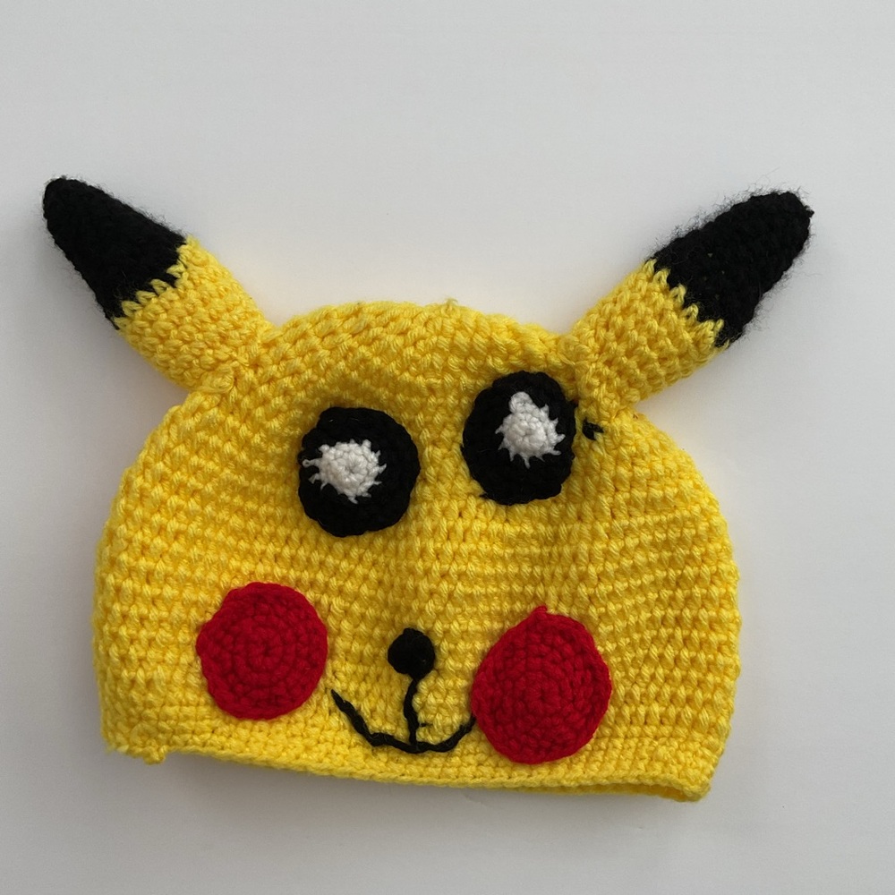 Crochet Pokémon Pikachu Yellow Beanie